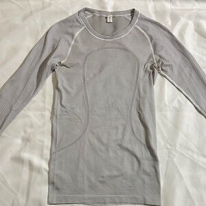 Black and white Striped Long Sleeve Lululemon swiftly